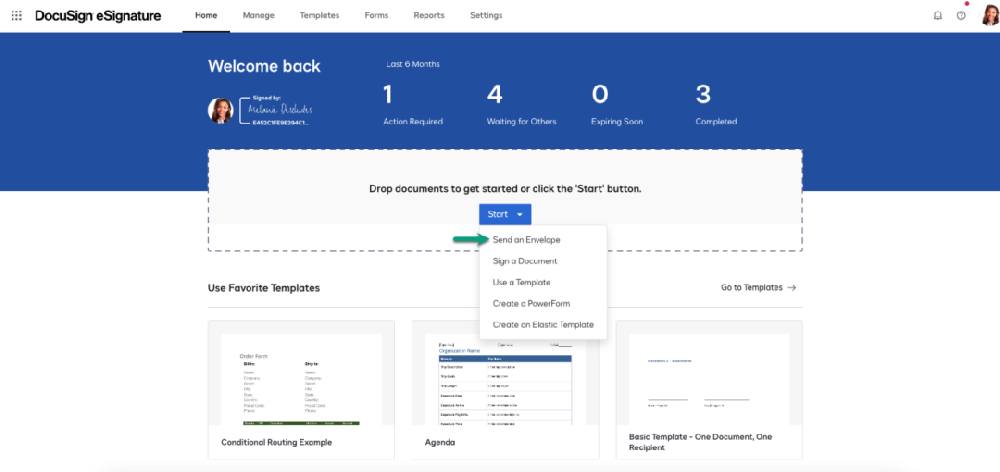 如何使用 Docusign 传送要签署的文件