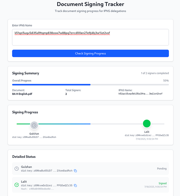 DocuSign使用 Storacha、UCAN 和 IPNS 的跟踪系统