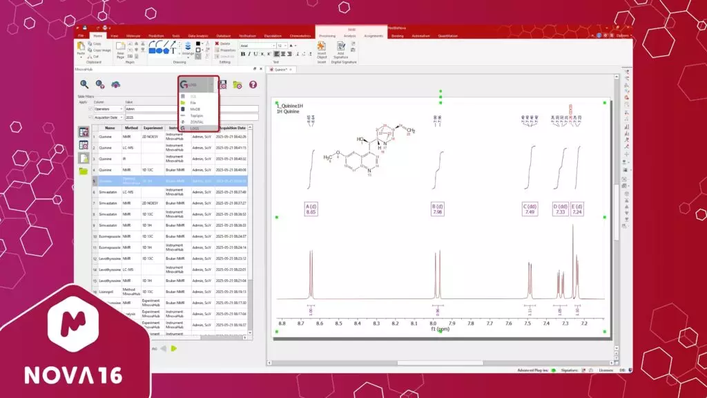 图7. 在Mnova Hub的新LOGS提供程序中使用过滤选项处理数据。.png